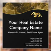 Echtes Anwesen. Konstruktion. Black Gold Fensteraufkleber (Blatt 2)