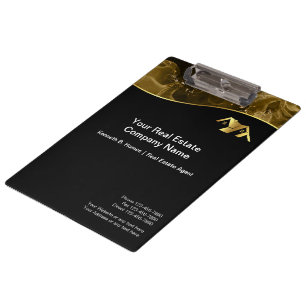 Echtes Anwesen. Konstruktion. Black Gold Klemmbrett