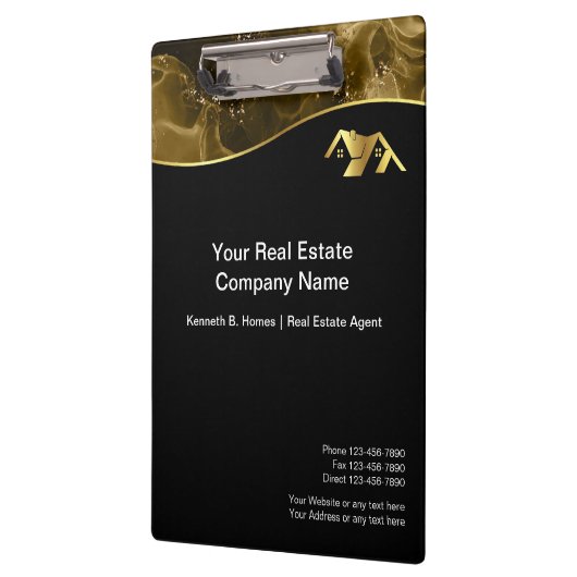 Echtes Anwesen. Konstruktion. Black Gold Klemmbrett (Links)