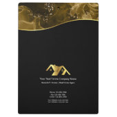 Echtes Anwesen. Konstruktion. Black Gold Klemmbrett (Rückseite)