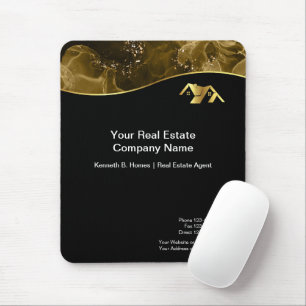 Echtes Anwesen. Konstruktion. Black Gold Mousepad