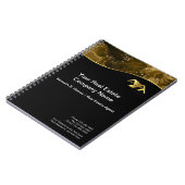 Echtes Anwesen. Konstruktion. Black Gold Notizblock (Linke Seite)