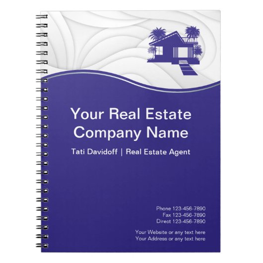 Echtes Anwesen. Konstruktion. Blue Silver Notizblock (Vorderseite)