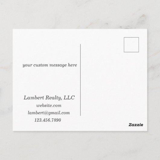 Echtes Anwesen Marketing auf den Zaun-Clients Postkarte (Rückseite)