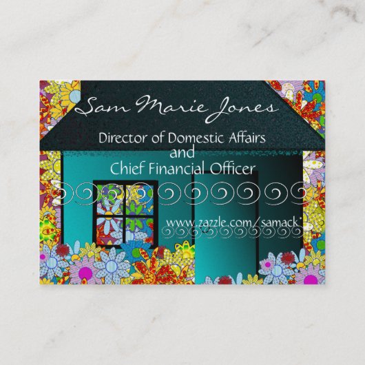 Echtes Anwesen oder Bleibe bei Zuhause-Mama Visitenkarte (Rückseite)