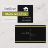 Echtes Anwesen, schwarz, weiß, olivgrün auffallend Visitenkarte (Vorne/Hinten)