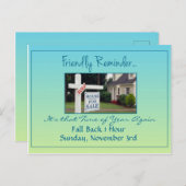 Echtes Anwesen Tageslicht Rettend Zeitänderungsanz Postkarte (Vorne/Hinten)