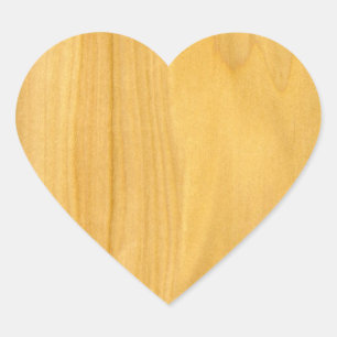 Echtes Aspen-Furnier Holzmaserung Herz-Aufkleber