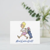 echtes Damengolf Postkarte (Stehend Vorderseite)