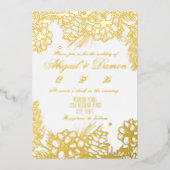 echtes Foilenhochzettel mit Winterelementen Folieneinladung (Vorderseite)