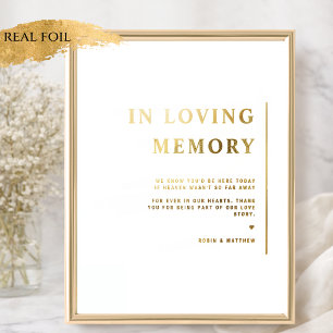 Echtes Folien-„In Loving Memory“-Minimalist-Hochze Foliendrucke