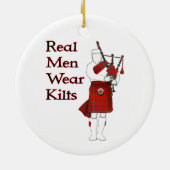 Echtes Gemeines Weekend Kilts Funny Scottish Bagpi Keramik Ornament (Hinten)