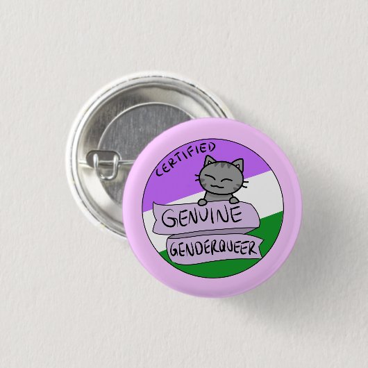 Echtes Genderqueer Button (Vorne & Hinten)