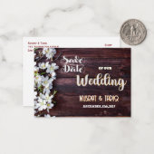 Echtes Holz Save the Date strukturiert Mitteilungskarte (Vorderseite/Rückseite Beispiel)