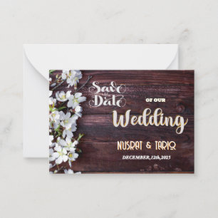 Echtes Holz Save the Date strukturiert Mitteilungskarte