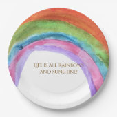 Echtes Kinder Regenbogen Wasserfarben Geburtstag Pappteller (Vorderseite)