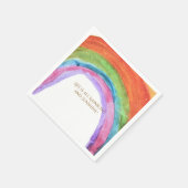 Echtes Kinder Regenbogen Wasserfarben Geburtstag Serviette (Ecke)