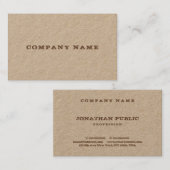 Echtes Kraft Papier gestört Text Vorlage Luxus Visitenkarte (Vorne/Hinten)