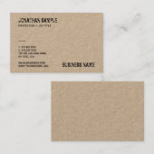 Echtes Kraft-Papier gestörte Textvorlage Moderne Visitenkarte (Vorne/Hinten)