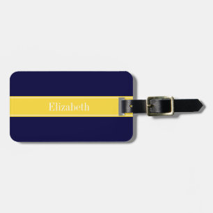Echtes Marineblau, Ananas-Band Namensmonogramm Gepäckanhänger