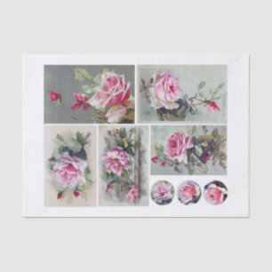 Echtes (nicht KI) Set von Klien (1820-1929) Rosen Seidenpapier