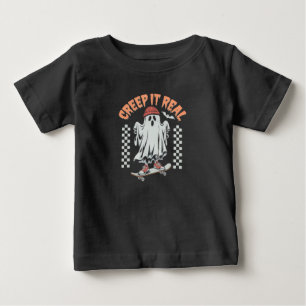 Echtes Retro-Halloween-Skate-Gespenst Baby T-shirt