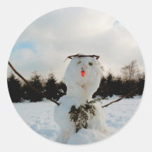 Echtes Schneemann-Foto