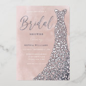 Echtes Silber-Gürtel Wasserfarbe Brautparty Folieneinladung (Vorderseite)