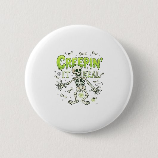 Echtes Skelett Halloween Knochen Spinne Wir Button (Vorderseite)