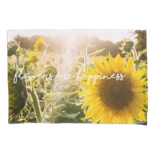 Echtes Sonnenblumen-Foto Feld Blumen sind Glück Kissenbezug