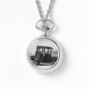 Echtes Vintage-Foto eines Antiquitäten-Autos Armbanduhr