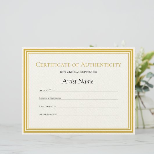 Echtheitsbescheinigung Briefbogen (Stehend Vorderseite)