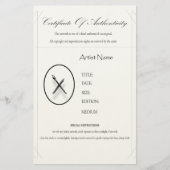 Echtheitsbescheinigung Briefpapier (Vorderseite)