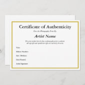 Echtheitsbescheinigung für Fotografie Einladung (Vorne/Hinten)