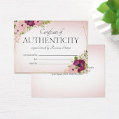 Echtheitsbescheinigung für Pflaumenblussel-Blume (Schreibtisch)