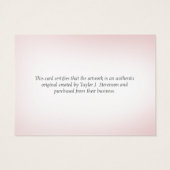 Echtheitsbescheinigung für Pflaumenblussel-Blume (Rückseite)