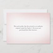 Echtheitsbescheinigung für Pflaumenblussel-Blume Dankeskarte (Rückseite)