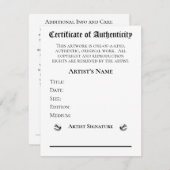 Echtheitsbescheinigung Künstler Kunsthändler Einladung (Vorne/Hinten)
