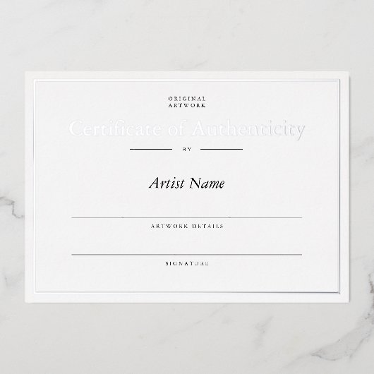 Echtheitsprüfung für personalisierte Silberfolie Folieneinladung (Vorderseite)