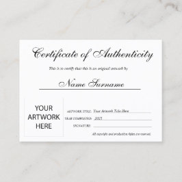 Echtheitszertifikat durch Hinzufügen von Logos Visitenkarte