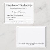 Echtheitszertifikat durch Hinzufügen von Logos Visitenkarte (Vorne/Hinten)