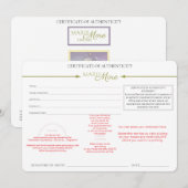 Echtheitszertifikat Einladung (Vorne/Hinten)