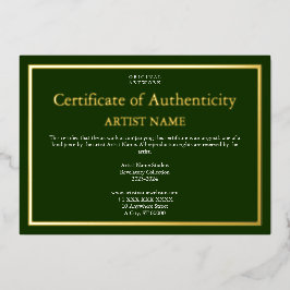 Echtheitszertifikat für die Holiday Edition Folien Feiertagskarte