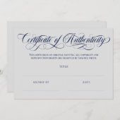 Echtheitszertifikat für graue Wirbel (Vorne/Hinten)