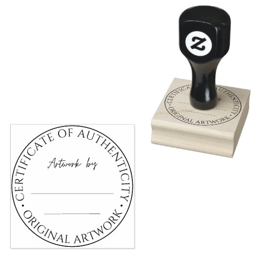 Echtheitszertifikat für Originalwerke Gummistempel (Stempel)