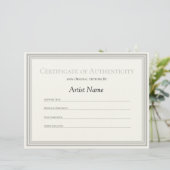 Echtheitszertifikat für Papier Briefbogen (Stehend Vorderseite)