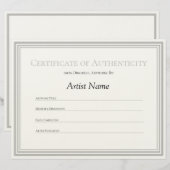 Echtheitszertifikat für Papier Briefbogen (Vorne/Hinten)