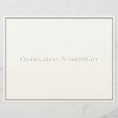 Echtheitszertifikat für Papier Briefbogen (Rückseite)