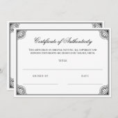 Echtheitszertifikat in einem eleganten Schwarzen R (Vorne/Hinten)