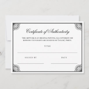 Echtheitszertifikat in einem eleganten Schwarzen R